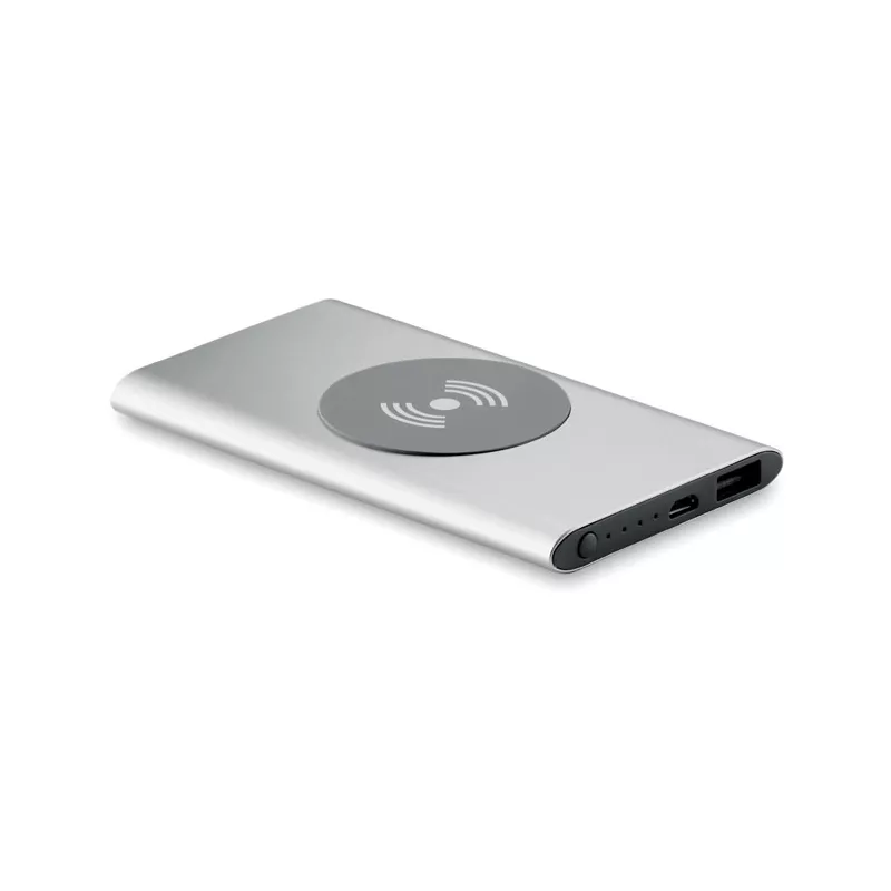 Powerbank bezprzewodowy 4000 mAh POWER&WIRELESS - Srebrny Mat (MO9498-16)