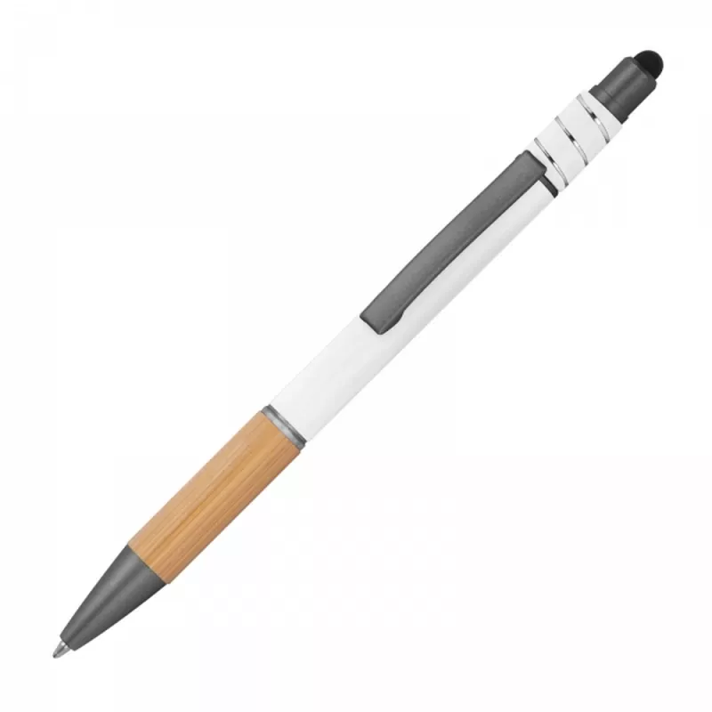 Długopis aluminiowy antystres touch pen MANUELA - biały (1387606)