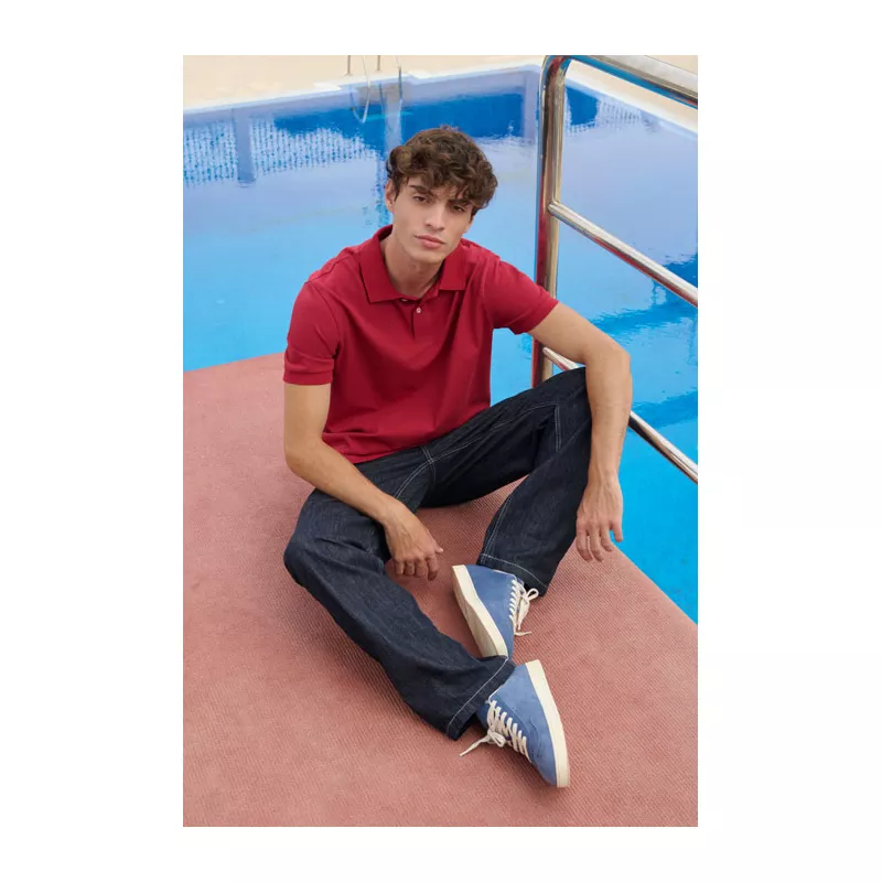 Koszulka polo męska z czesanej bawełny Sol's PACIFIC - Folk Red Twin (S04439-FR)