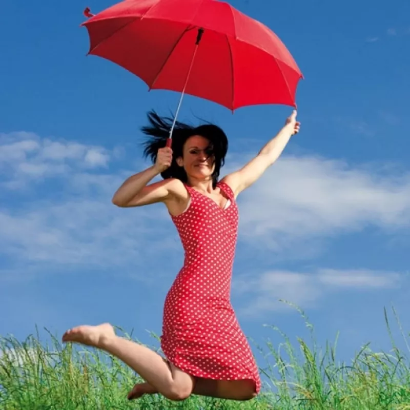 Parasol manualny Ø81 cm LILLE - czerwony (518805)