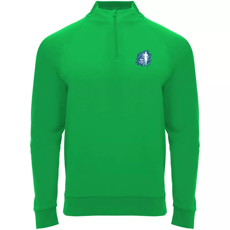 Epiro bluza unisex z długim rękawem i zamkiem błyskawicznym 1/4 200 g/m² - Green Fern (R1115-GRFERN)