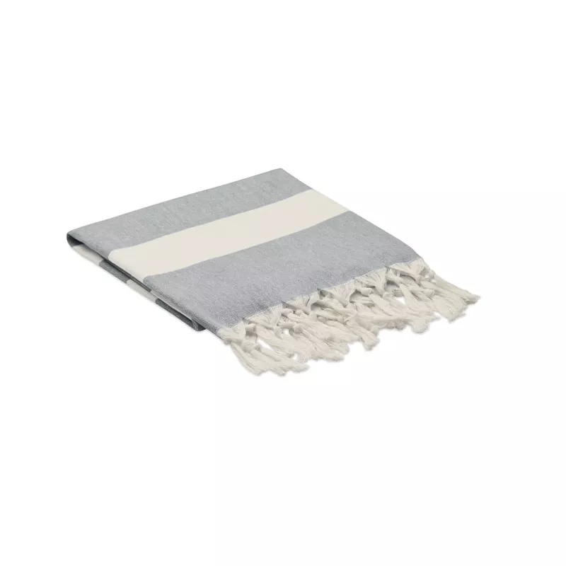 Ręcznik hammam z recyklingu 75x150 cm 140 g/m² AGOURA - Kamienny Szary (MO6554-15)