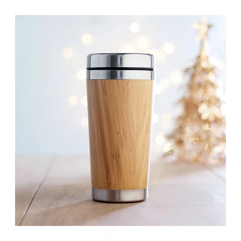 Kubek w bambusowej obudowie 400 ml RODEODRIVE+ - Drewna (MO9444-40)