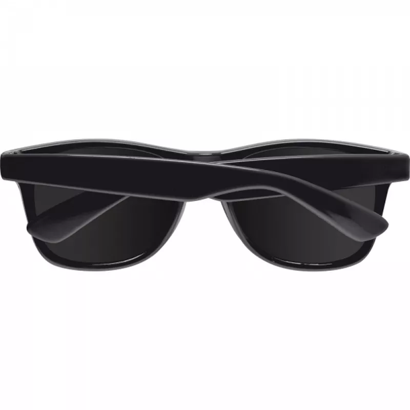 Czarne okulary przeciwsłoneczne reklamowe z nadrukiem