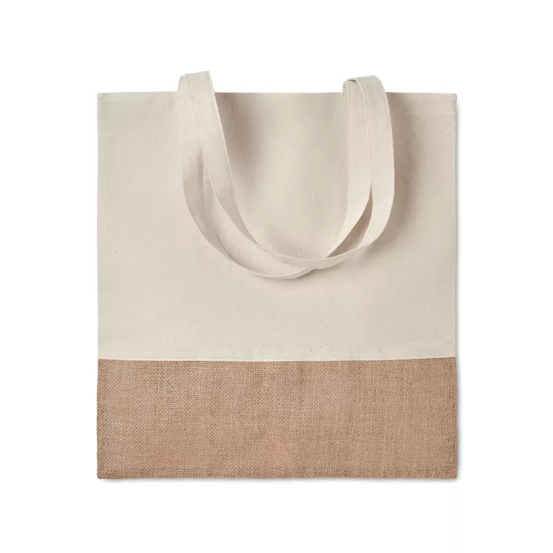 Torba bawełniana z jutą 38x41 cm 160 g/m² INDIA TOTE - Bezowy (MO9518-13)