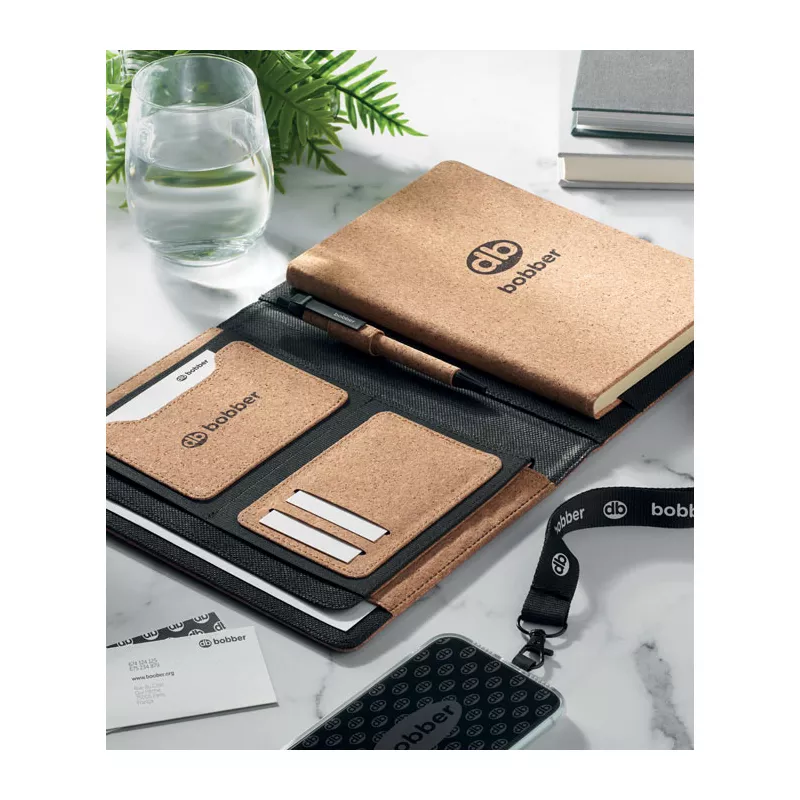 Teczka A5 z korka z notesem 96 kartek w linię ORIGIN - Bezowy (MO2097-13)