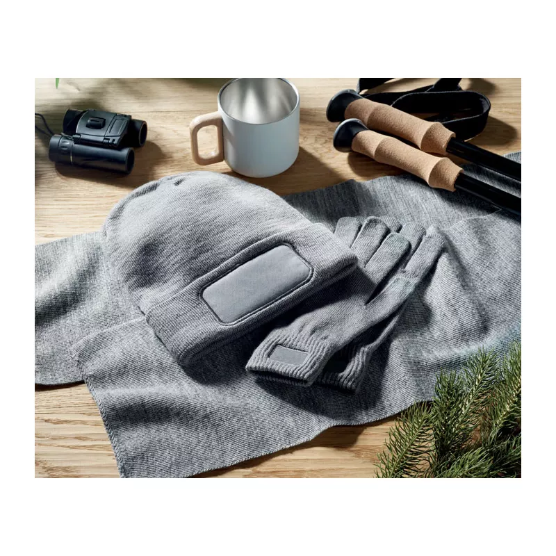 Czapka zimowa unisex z dzianiny RPET CAPNIT - Kamienny Szary (MO2359-15)