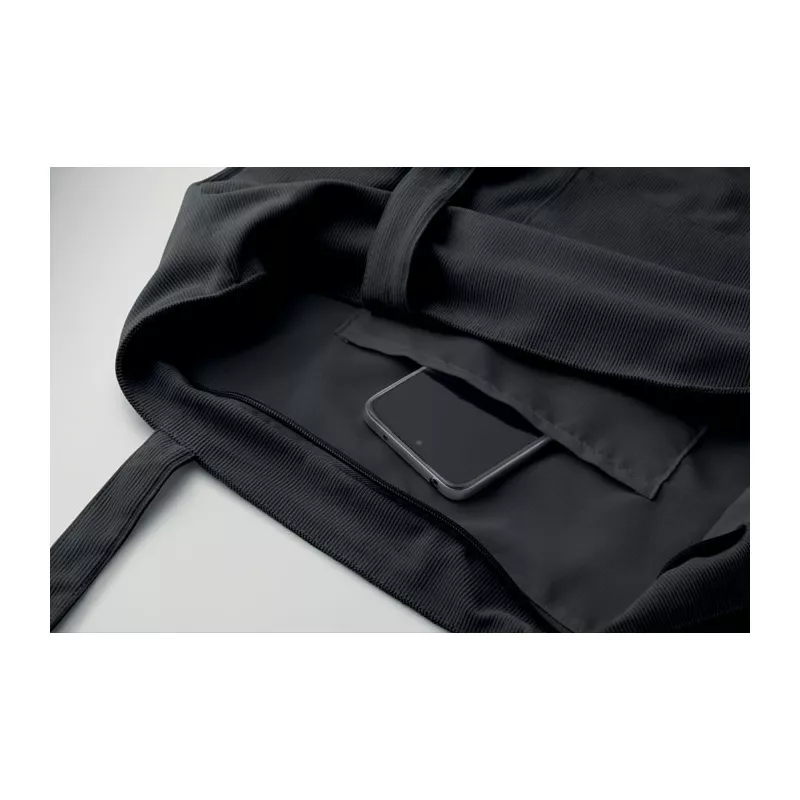 Torba sztruksowa duża z zamkiem 220 g/m² CORDY G - Czarny (MO2875-03)