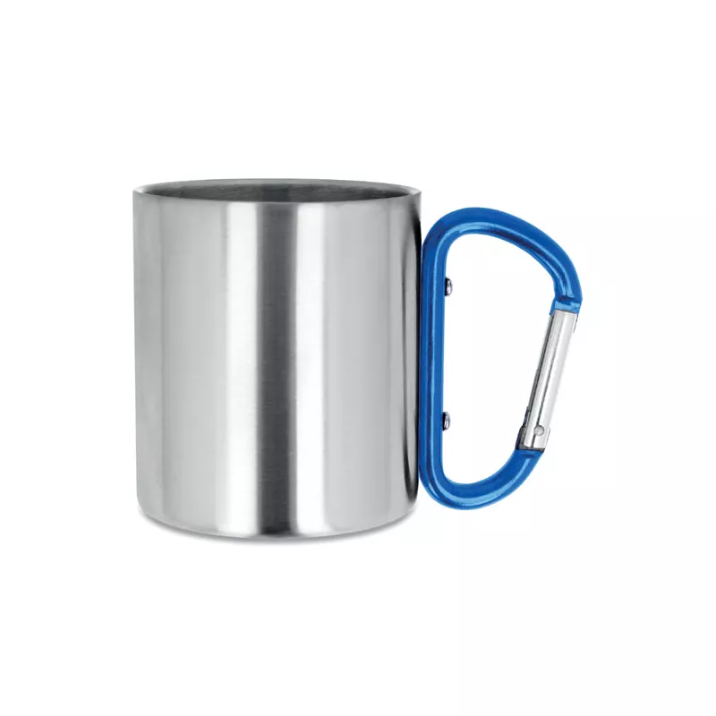 Kubek stalowy dwuścienny z karabinkiem 220 ml TRUMBO - Niebieski (MO8313-04)