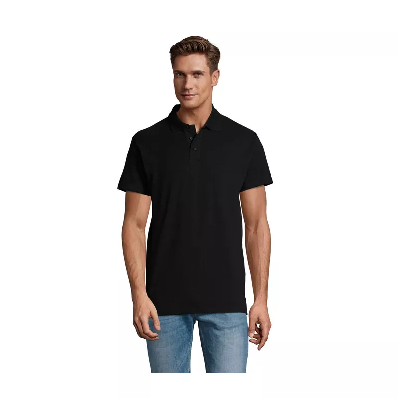 Koszulka polo męska piqué 210 g/m² Sol's SPRING II - Czarny (S11362-BK)