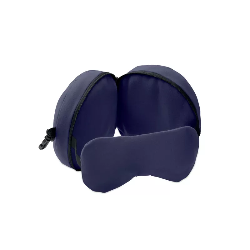 Poduszka podróżna 2 w 1 z maską na oczy SOFT NUIT - Niebieski (MO2907-04)