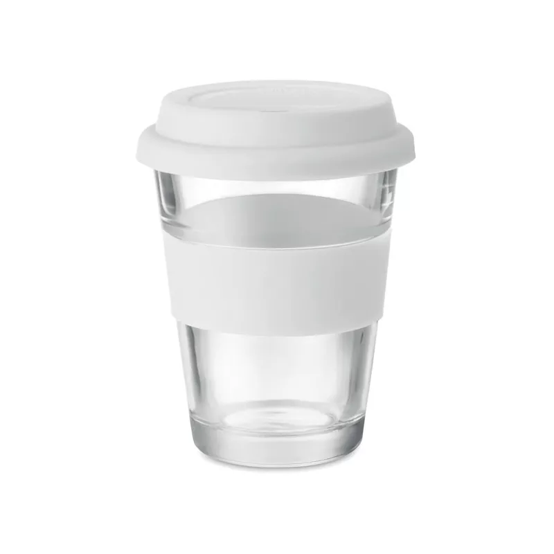 Kubek szklany z pokrywką i uchwytem 350 ml ASTOGLASS - Bialy (MO9992-06)