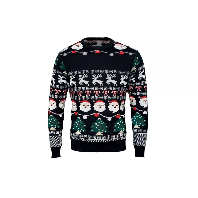 Sweter świąteczny z 10 lampkami LED S/M SHAMIS - Czarny (CX1553-03)