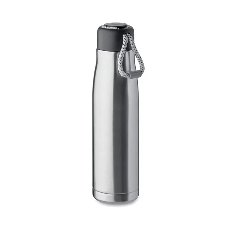 Butelka termiczna z uchwytem sznurkowym 500 ml CORDLE - Srebrny Mat (MO2413-16)