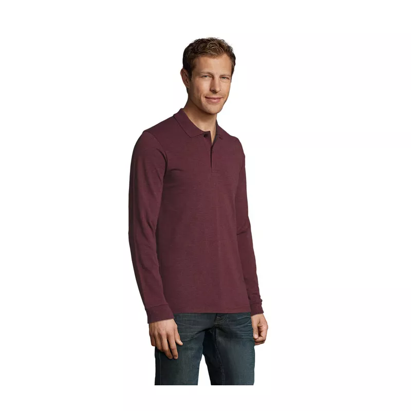 Polo męskie 180 g/m² Sol's PERFECT LSL MEN - Melanż Czerwonobrunatny (S02087-HX)