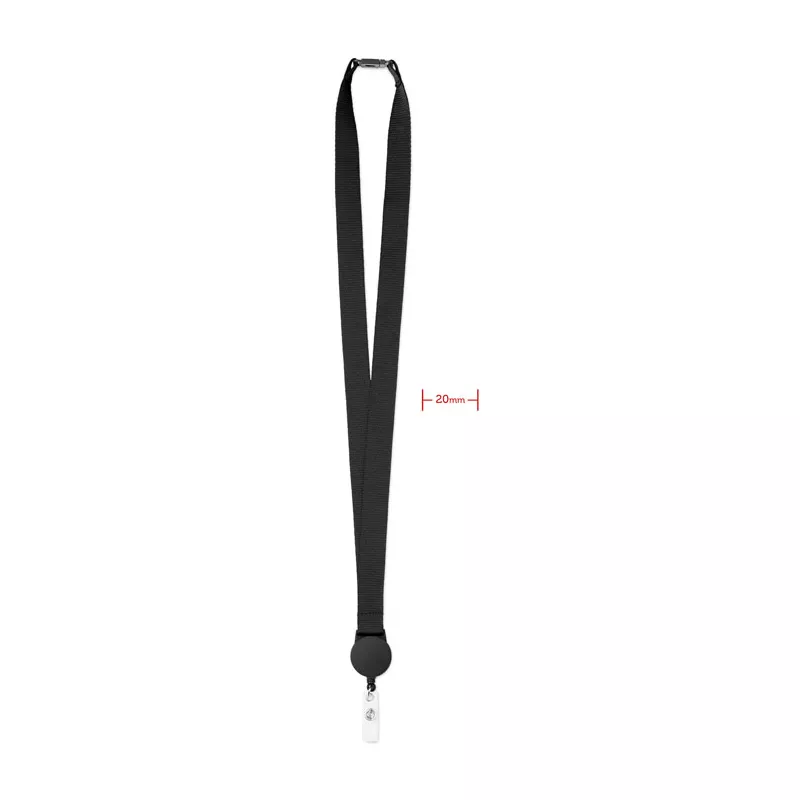 Smycz z wysuwanym uchwytem ZIP LANYARD - Czarny (MO9852-03)