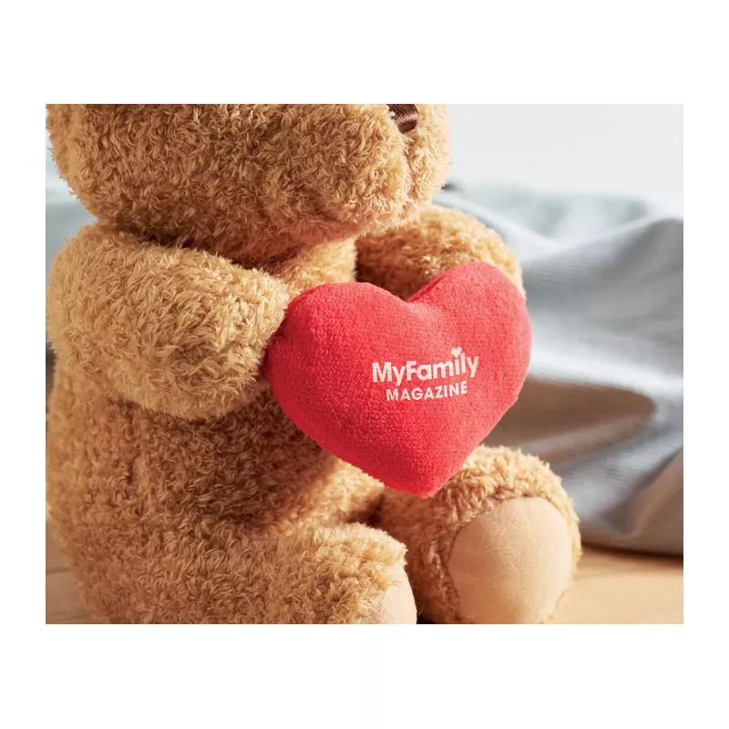 Miś pluszowy z sercem 23 cm SNUGGLE - Czerwony (MO2949-05)
