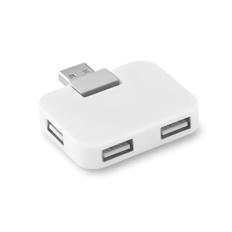 Hub USB 4-portowy z ABS SQUARE - Bialy (MO8930-06)