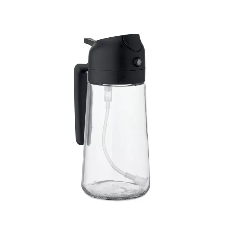Dozownik i spryskiwacz do oliwy szklany 450 ml DIP - Czarny (MO2849-03)