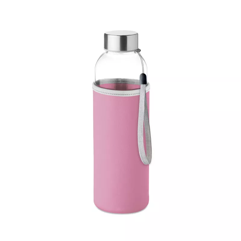 Butelka szklana 500 ml w neoprenowym etui UTAH GLASS - Dziecięcy Róż (MO9358-11)