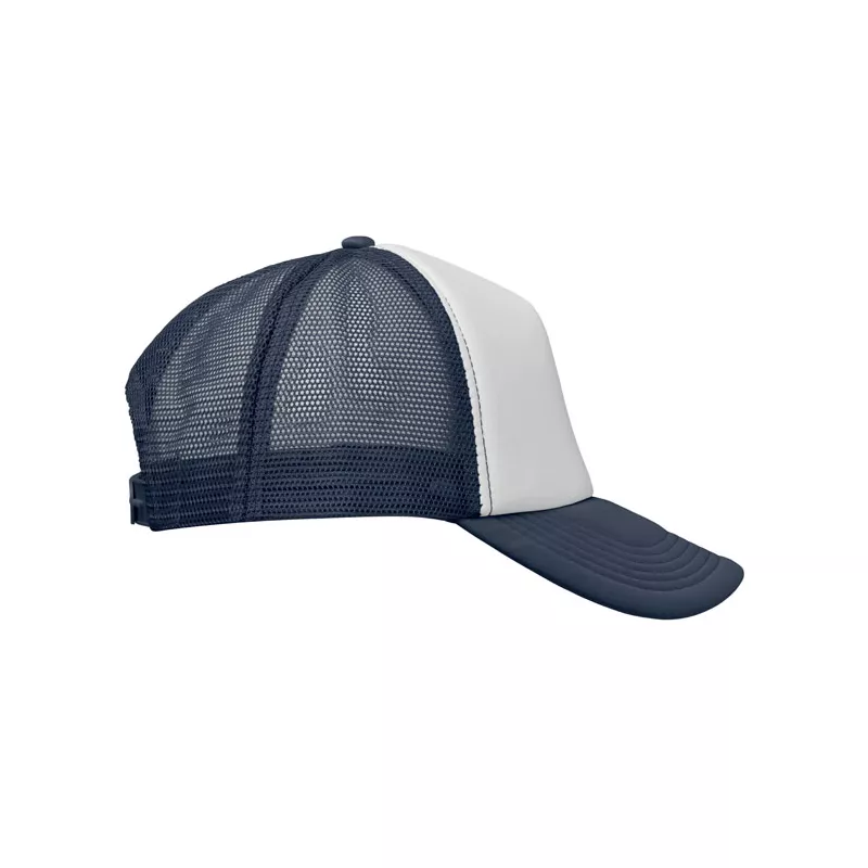 Czapka trucker 5-panelowa 150 g/m² BUBBLE - Biały/Ciemnoniebieski (MO2269-54)