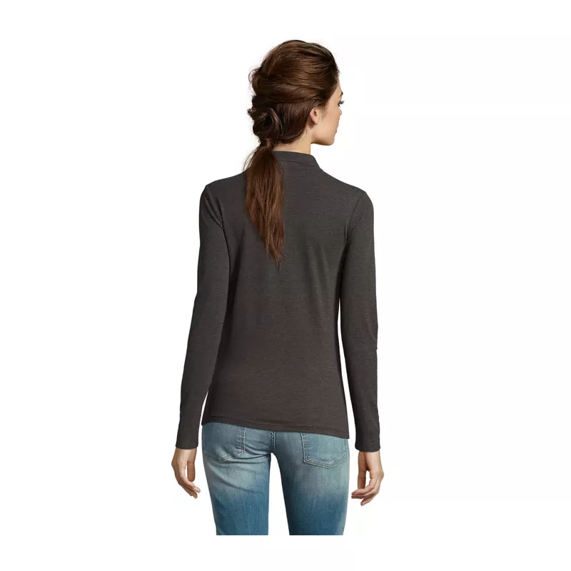 Polo damskie 180 g/m² Sol's PERFECT LSL WOMEN - Charcoal Melange (S02083-CE)