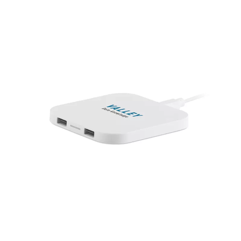 Ładowarka bezprzewodowa 15W z portami USB UNIPAD - Bialy (MO9309-06)
