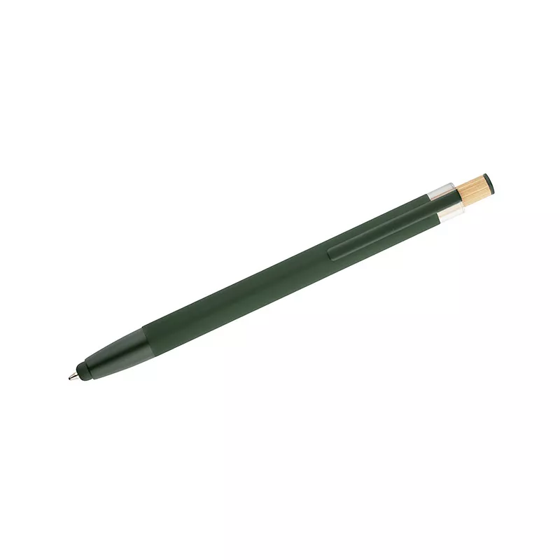 Długopis z recyklingowanego aluminium z  wykończeniem soft touch ALPEN - zielony (19827-05)