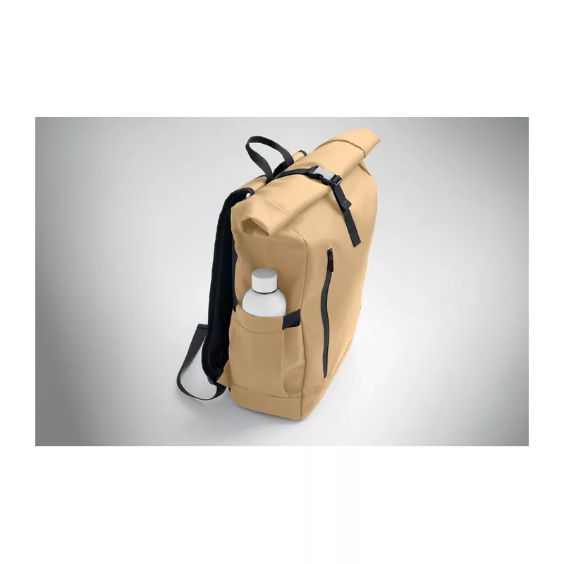 Plecak rolltop na laptop RPET 600D BANGKOK ROLL - Khaki (MO2643-39)