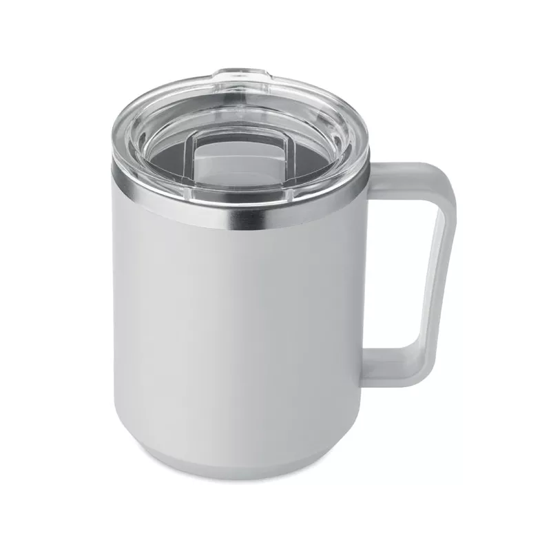 Kubek dwuścienny z przesuwaną pokrywką 400 ml COCOA - Szary (MO2900-07)