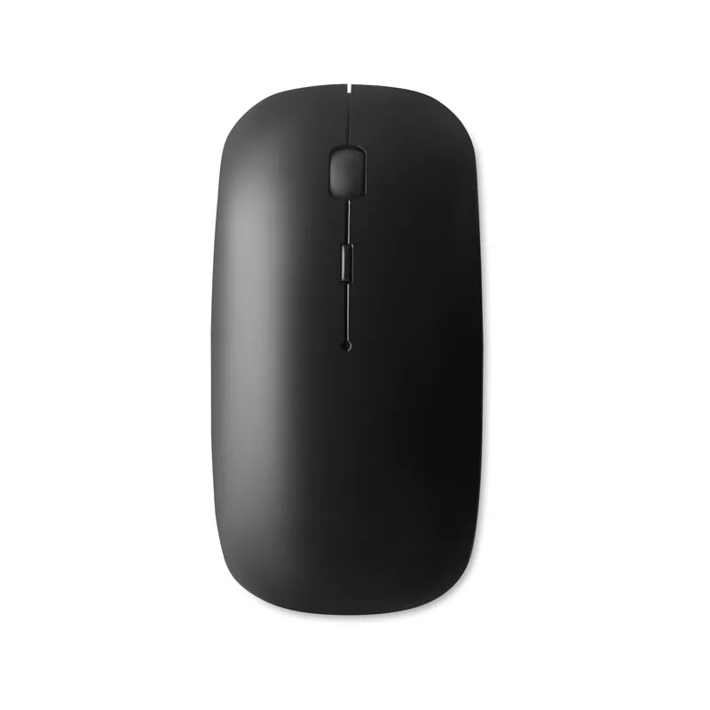 Mysz bezprzewodowa z ABS z recyklingu CURVY - Czarny (MO8117-03)