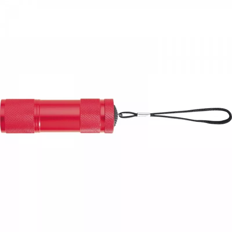 Latarka metalowa 9 LED DUNCAN - czerwony (8875705)