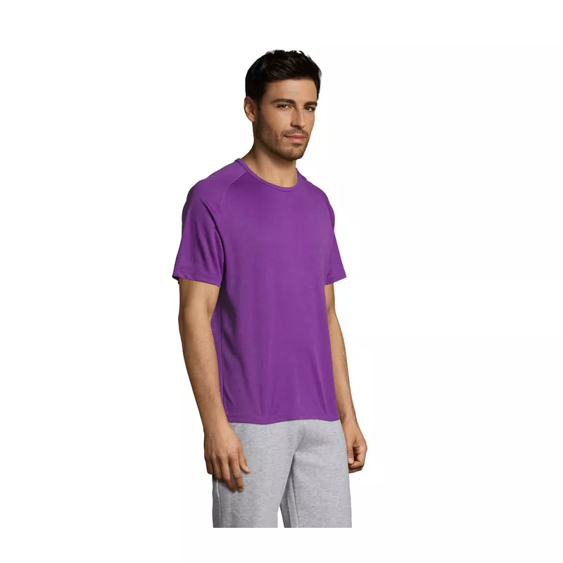 Koszulka sportowa męska raglan 140 g/m² Sol's SPORTY - Dark Purple (S11939-DA)