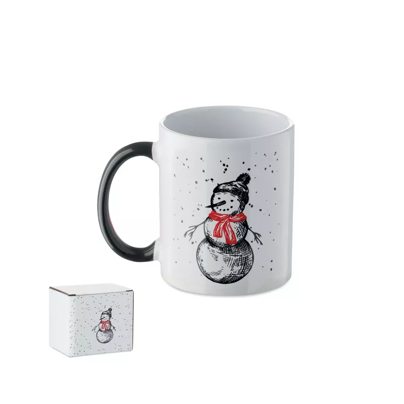Kubek ceramiczny świąteczny 300 ml FESTIMUG - Czarny/Czerwony (CX1571-83)