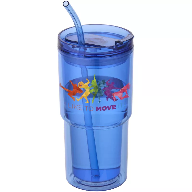 Kubek plastikowy Archer o pojemności 480 ml z podwójnymi ściankami - Błękit królewski (10096753)