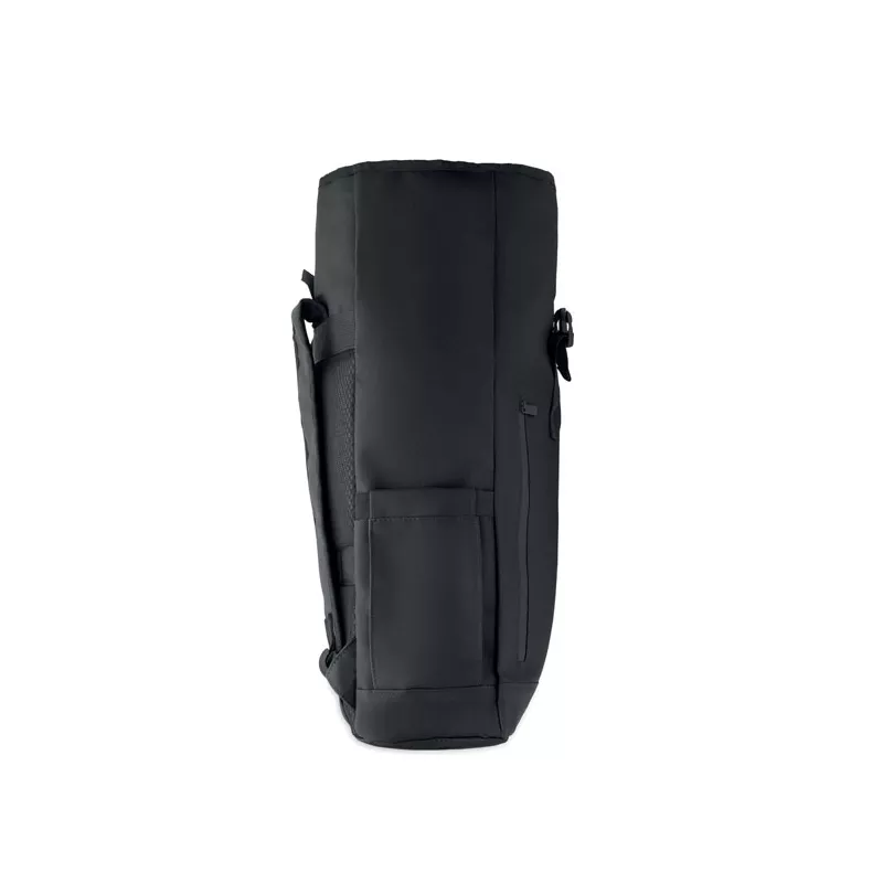 Plecak rolltop na laptop RPET 600D BANGKOK ROLL - Czarny (MO2643-03)
