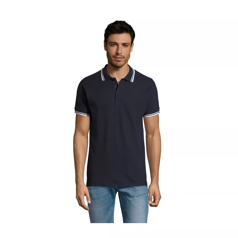 Koszulka polo męska bawełniana 200 g/m² Sol's PASADENA - Francuski Granatowy/biały (S00577-FW)