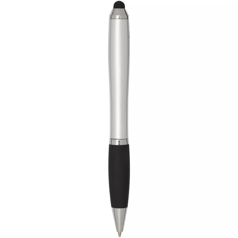 Nash długopis kulkowy z tworzyw sztucznych pochodzących z recyklingu z certyfikatem RCS, z rysikiem, kolorowym korpusem i cza - Srebrny (10645781)