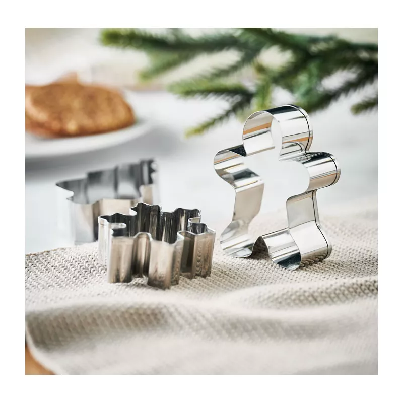 Foremki do ciastek świąteczne 3 szt. COOKIES - Bezowy (CX1594-13)