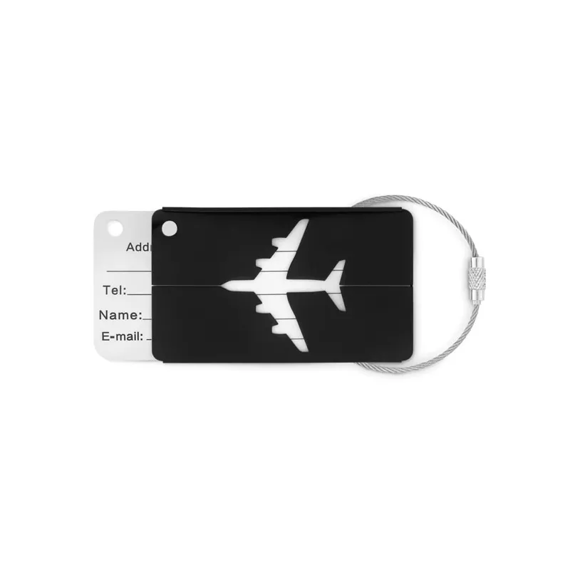 Zawieszka na bagaż aluminiowa FLY TAG - Czarny (MO9508-03)