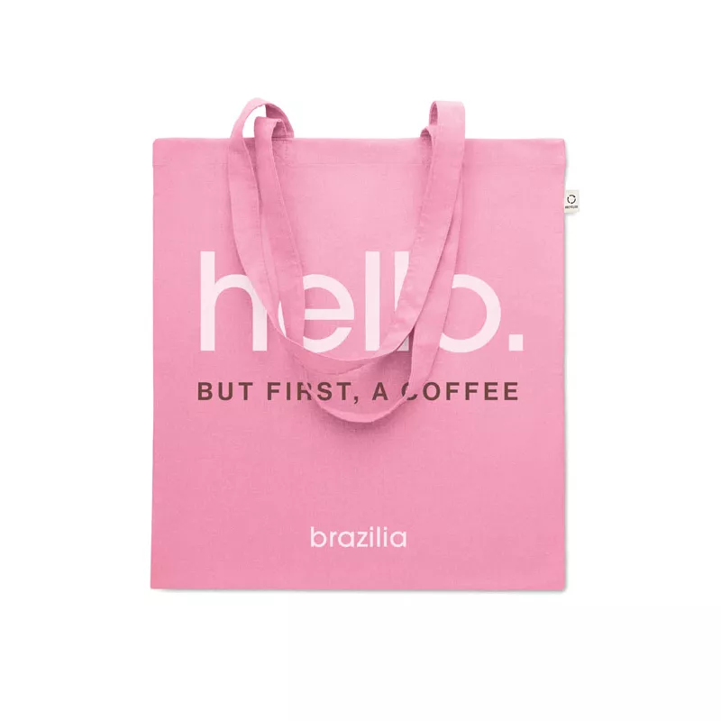 Torba z bawełny z recyklingu 140 g/m² VIVEKA COLOUR - Dziecięcy Róż (MO2302-11)