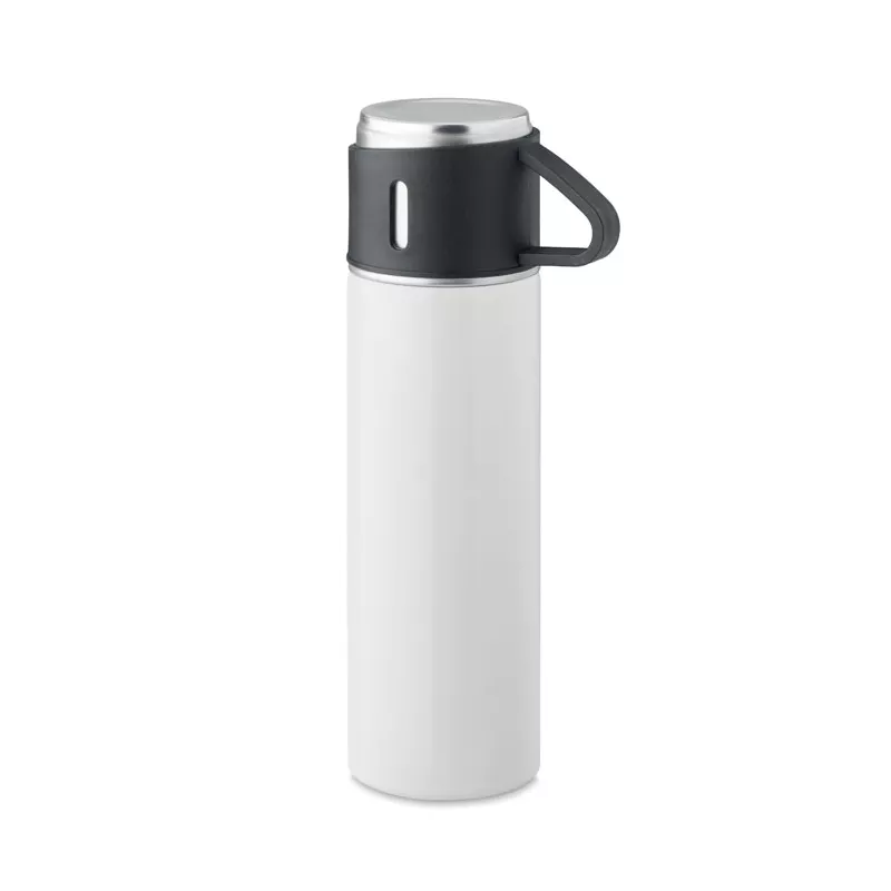Termos dwuścienny 420 ml z kubkiem TONIA - Bialy (MO2117-06)