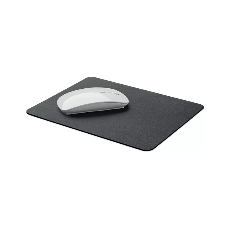 Podkładka pod mysz z PU z recyklingu 22x18 cm BETA - Czarny (MO2174-03)