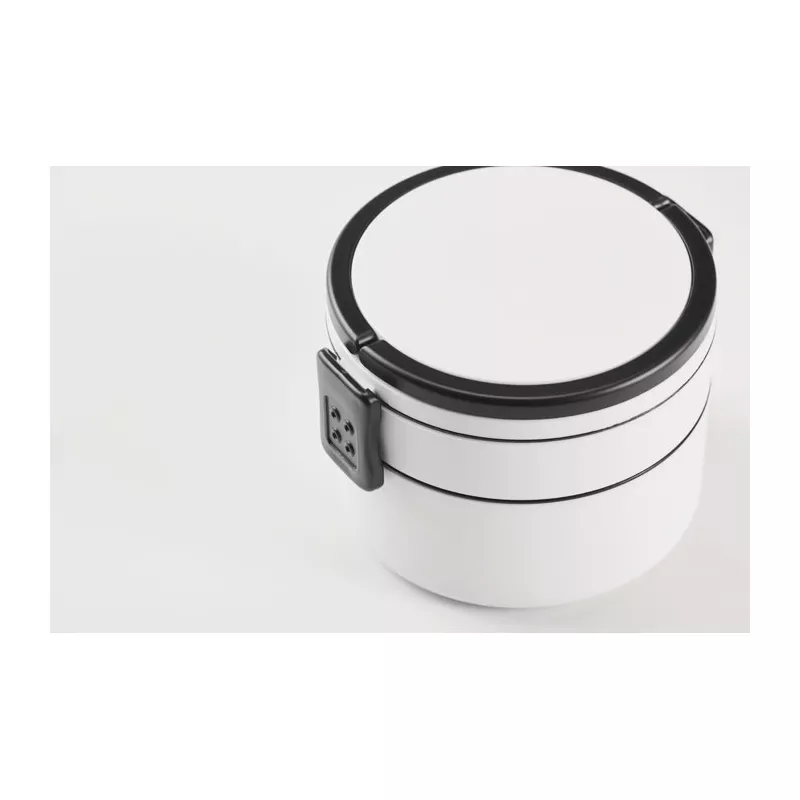 Lunchbox okrągły dwupoziomowy z PP 950 ml ENSALA - Bialy (MO2902-06)