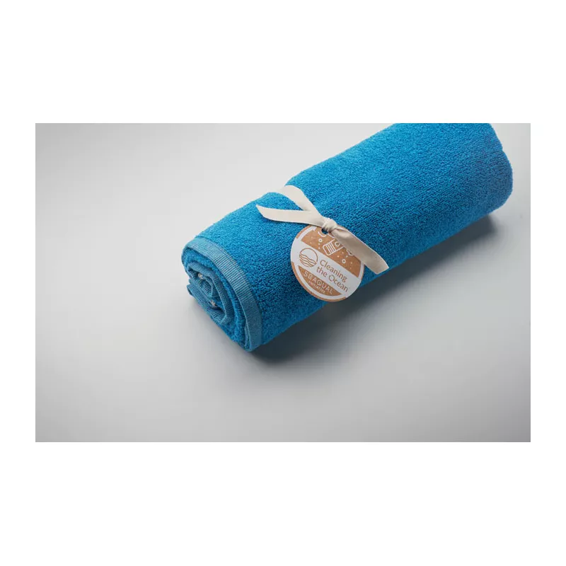 Ręcznik żakardowy SEAQUAL® 100x170 cm 500 g/m² WATER - Turkusowy (MO2060-12)