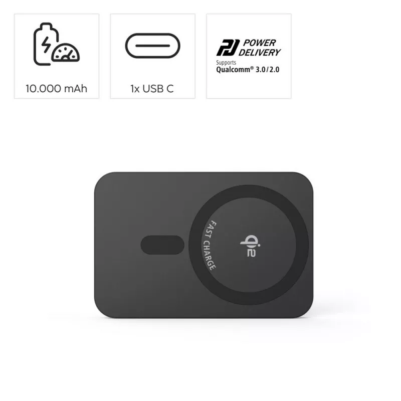 Magnetyczny power bank 10000 mAh Hama - czarny (VH037-03)