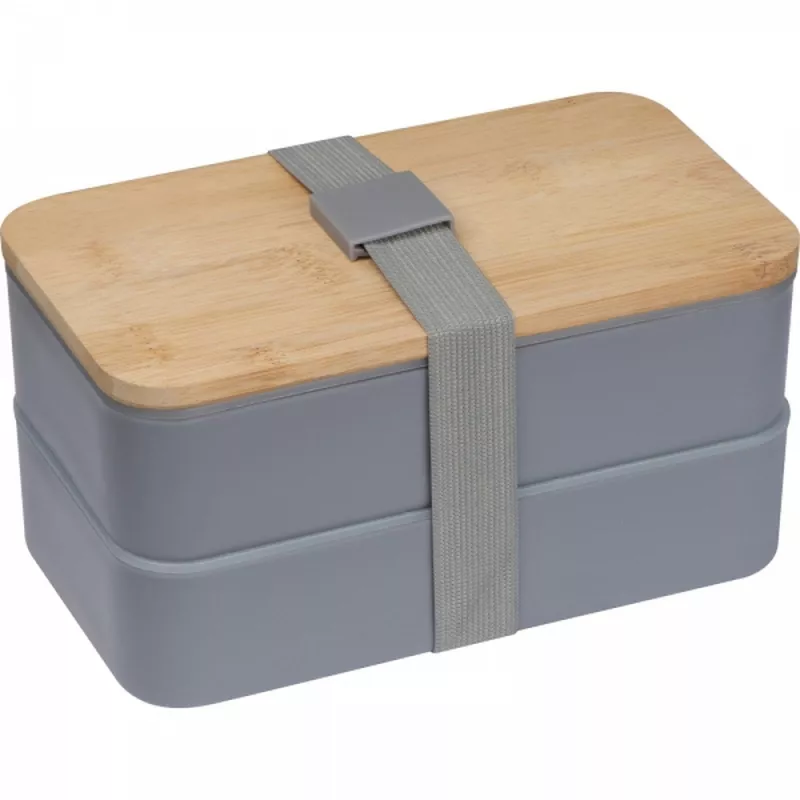 Lunch box ze sztućcami 600 ml SALVATORE - szary (8253107)