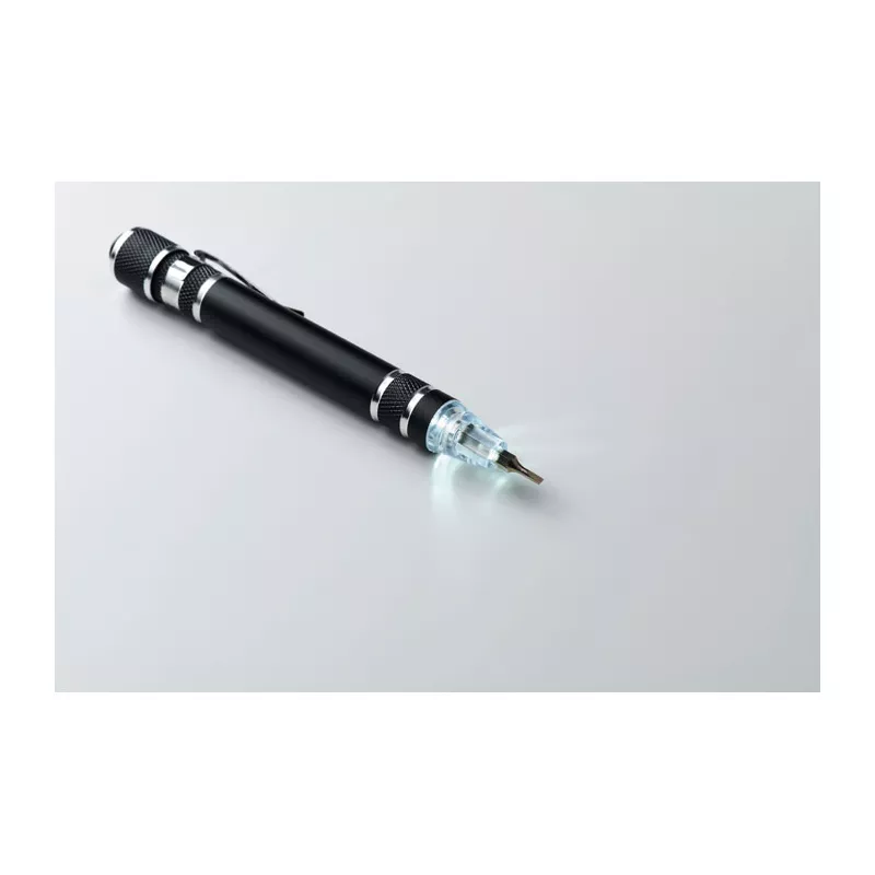 Multitool w kształcie długopisu z latarką TUBULAR - Czarny (MO2498-03)
