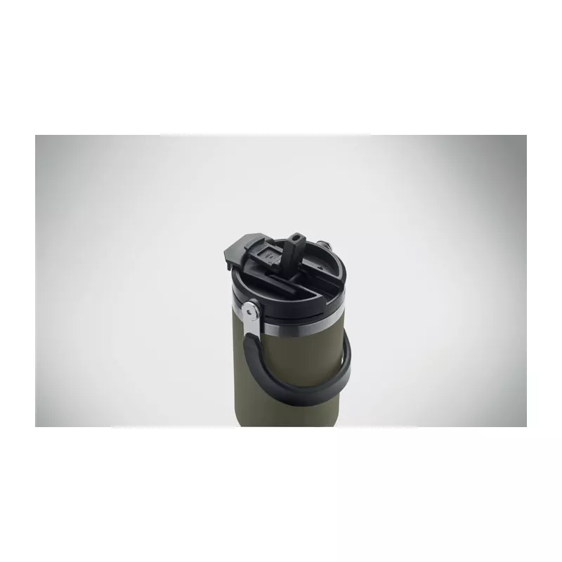 Kubek termiczny ze słomką ze stali 850 ml SUMA HAND - Ciemnozielony (MO2561-60)