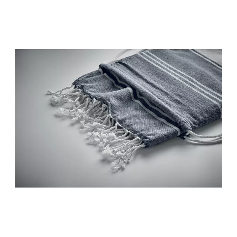 Ręcznik hammam z workiem 90x160 cm 180 g/m² HAMMA - Niebieski (MO2584-04)